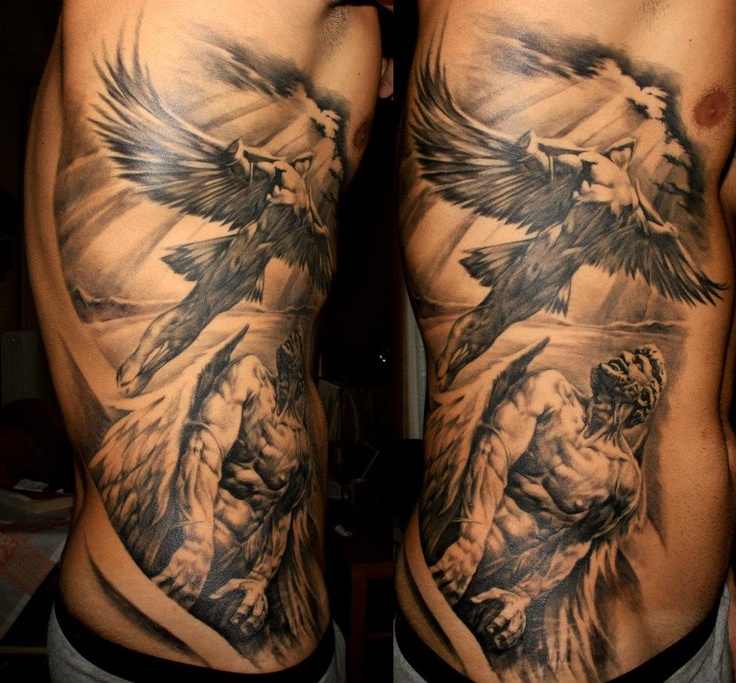 tatouage ange a genoux