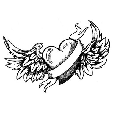 tatouage ange avec coeur