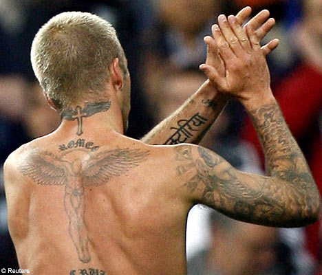 tatouage ange beckham