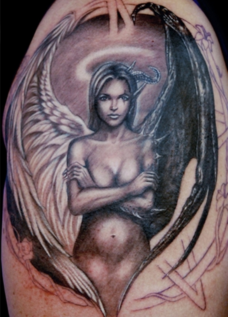 tatouage ange diable