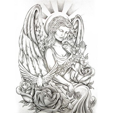 tatouage ange et croix