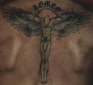 tatouage ange gardien beckham