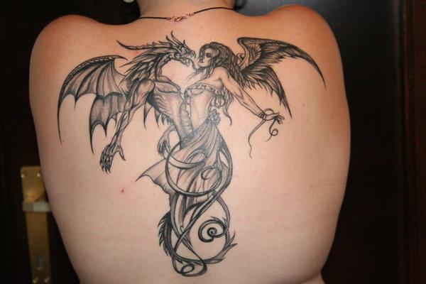 tatouage ange original