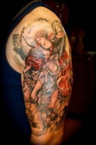 tatouage ange saint michel