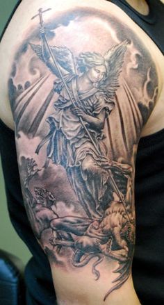 tatouage ange saint michel