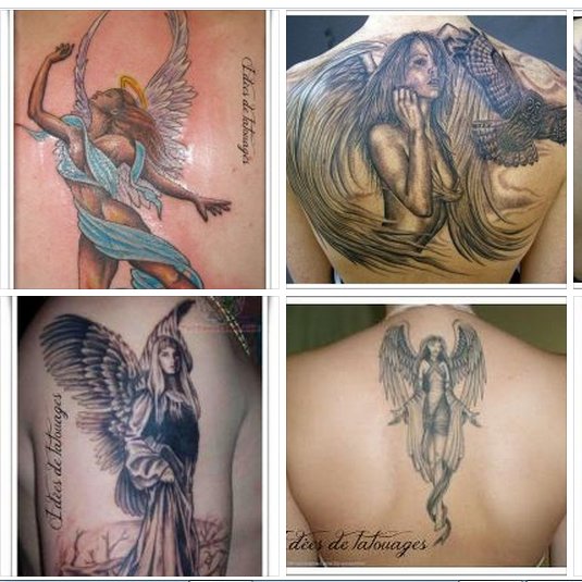 tatouage ange sur la cuisse
