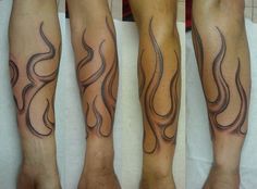 tatouage avant bras flamme