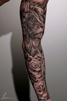 tatouage avant bras lion