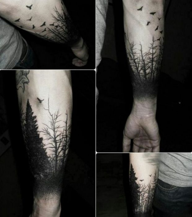 tatouage avant bras noir
