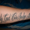 tatouage avant bras only god can judge me