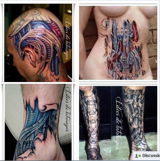 tatouage biomecanique couleur