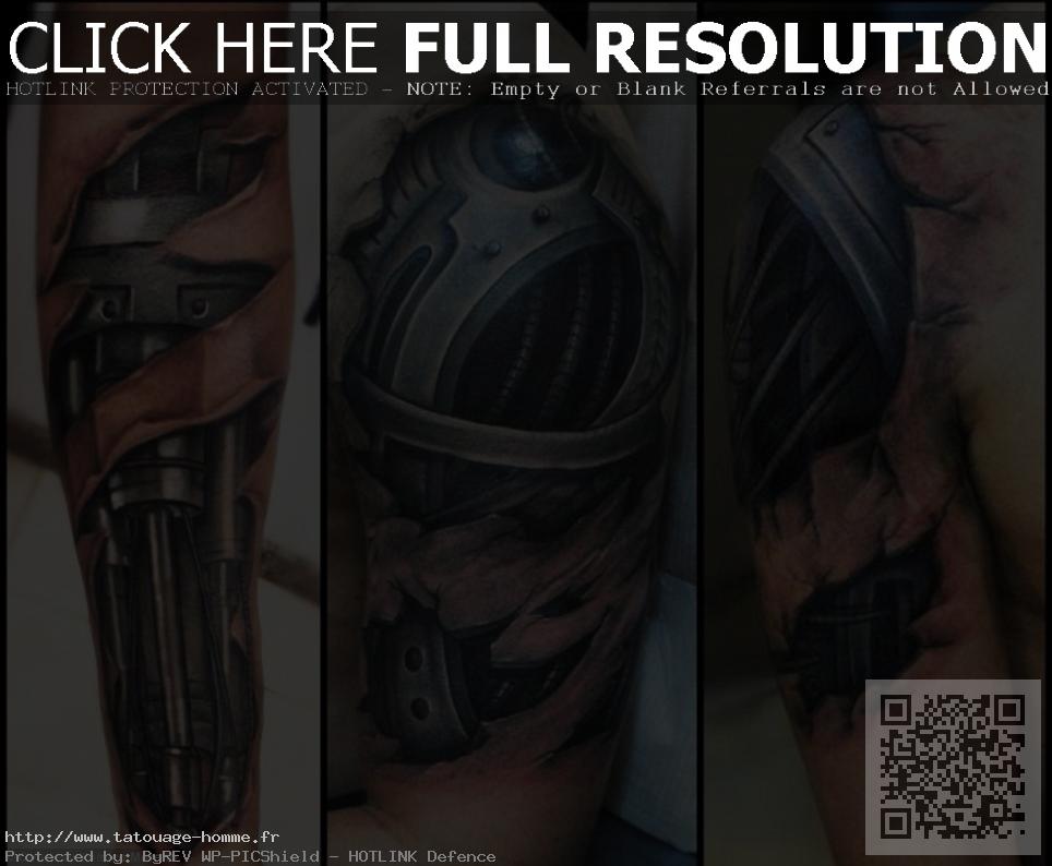 tatouage biomecanique nuque