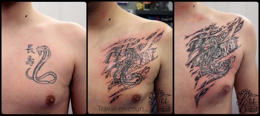 tatouage biomecanique torse