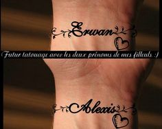 tatouage bracelet poignet prenom