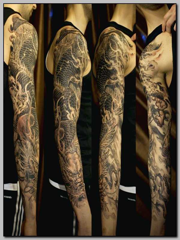Tatouage bras complet chinois