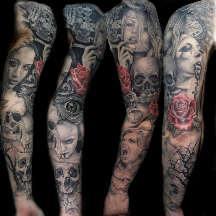 tatouage bras entier