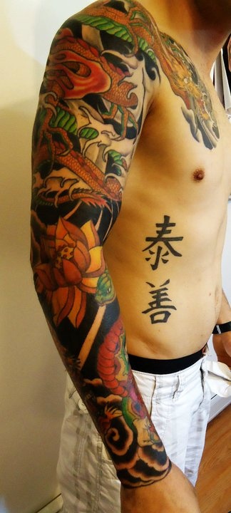 tatouage bras entier japonais