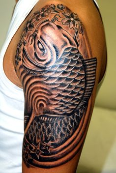 tatouage carpe koi tribal
