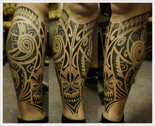 tatouage celtique jambe