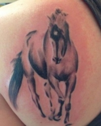 tatouage cheval omoplate