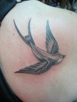 tatouage d'une hirondelle