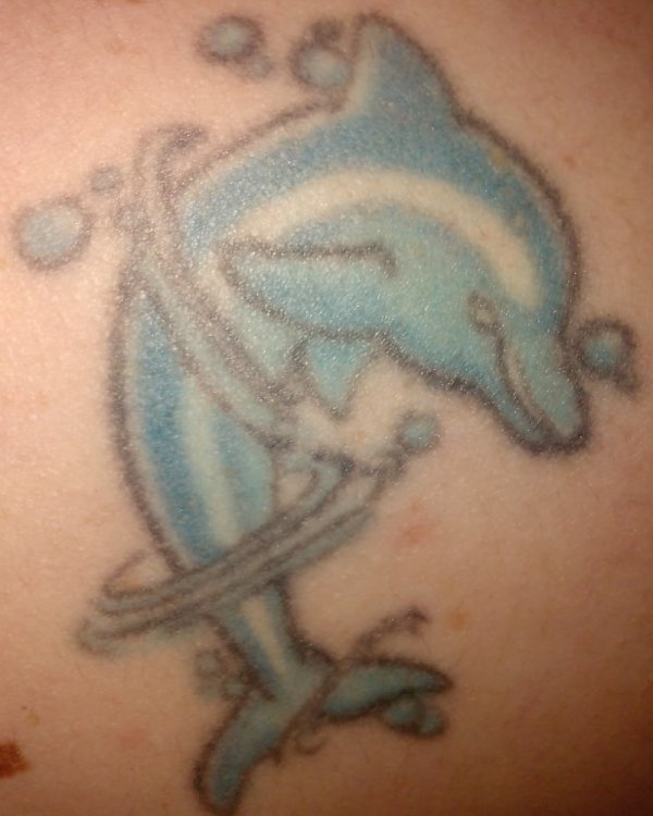 tatouage dauphin omoplate