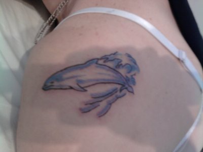tatouage dauphin omoplate