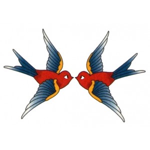 tatouage decalcomanie hirondelle