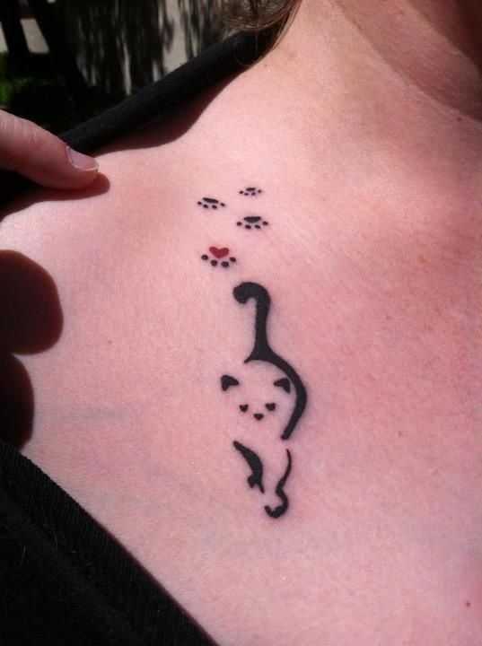 tatouage discret chat