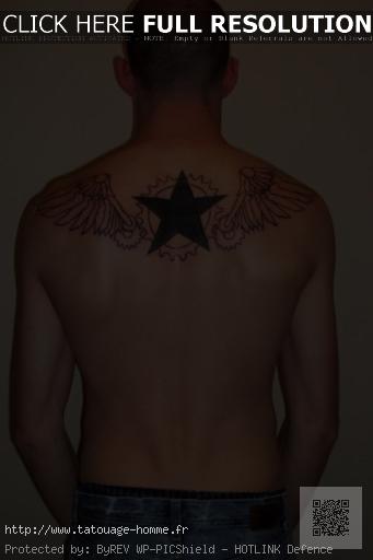 tatouage dos homme ailes