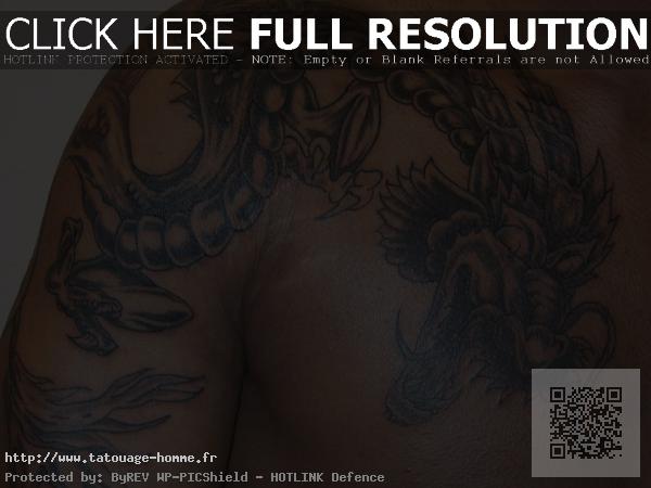 tatouage dragon bras pectoraux