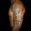 tatouage épaule homme maya