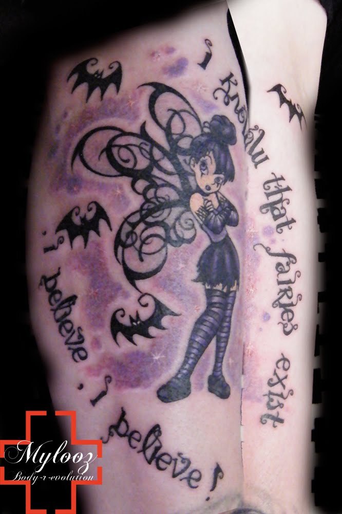 tatouage fée clochette gothique