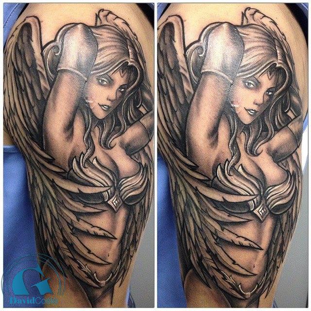 tatouage femme un ange