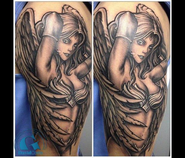 tatouage femme un ange