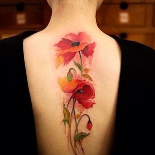 tatouage fleur coquelicot