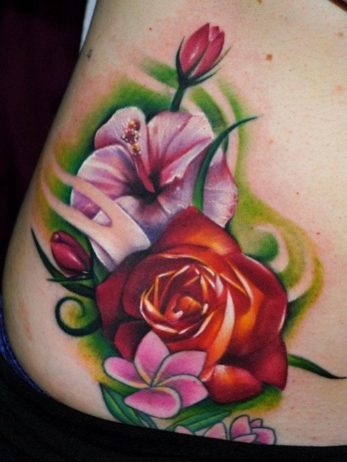 Tatouage fleur couleur