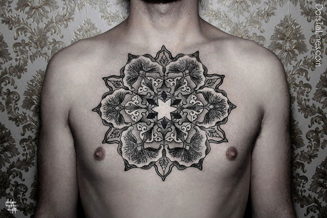 tatouage fleur geometrique