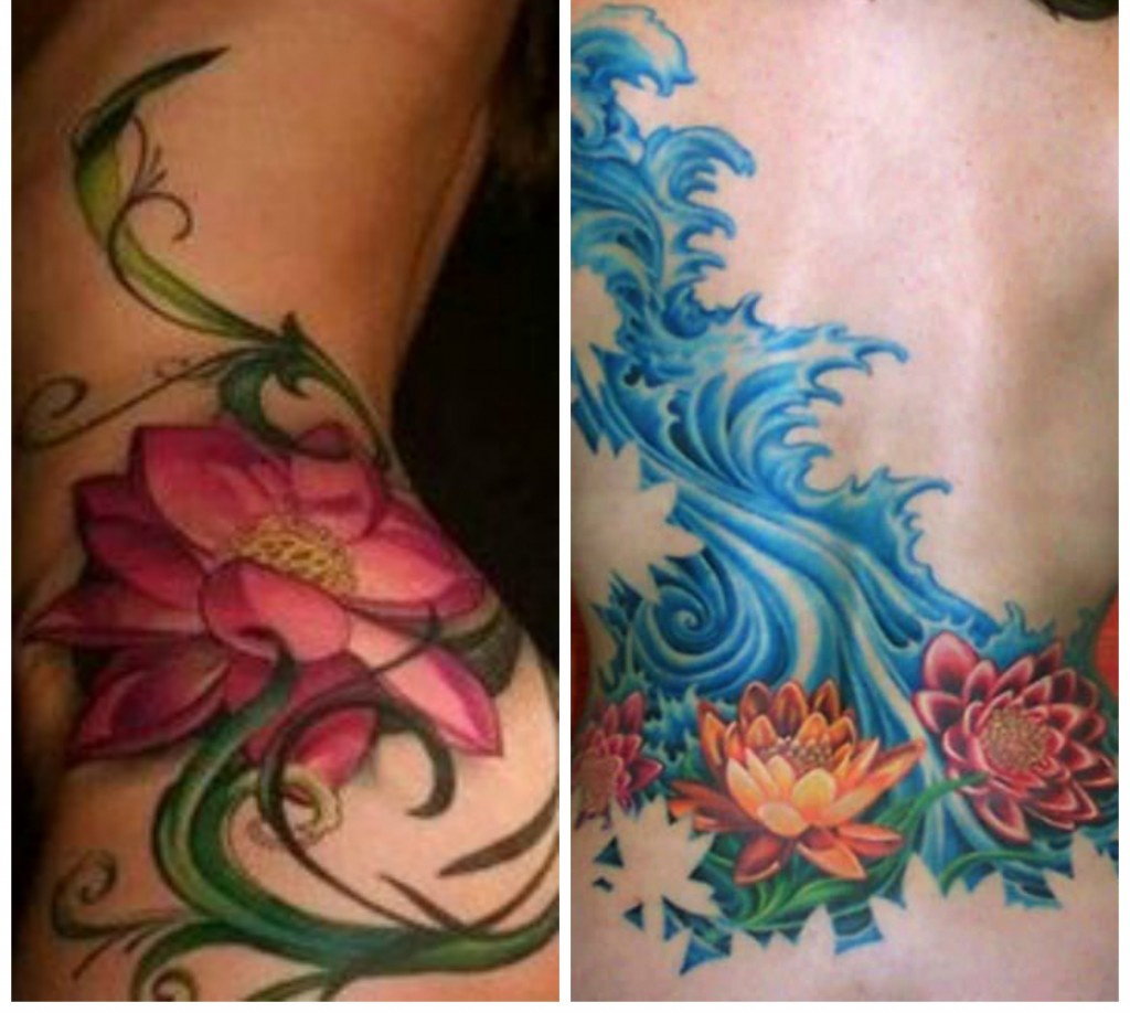 tatouage fleur nenuphare