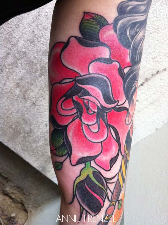 tatouage fleur old school