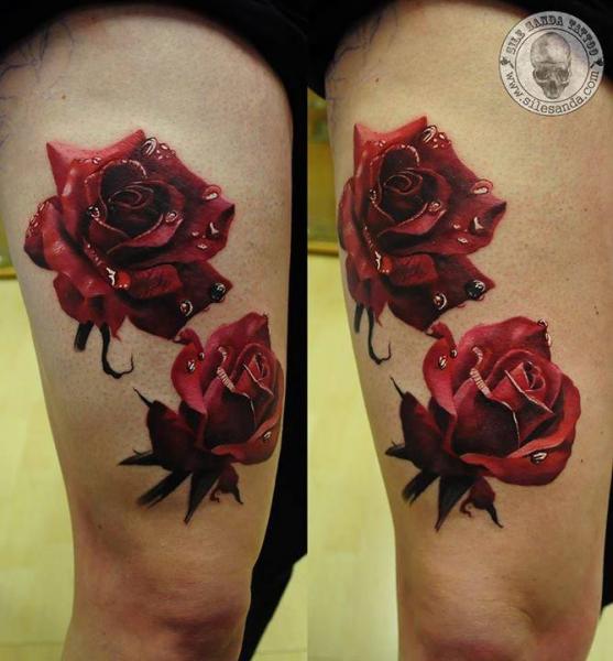 tatouage fleur rock