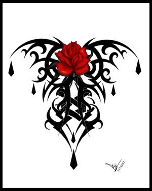 tatouage gothique rose
