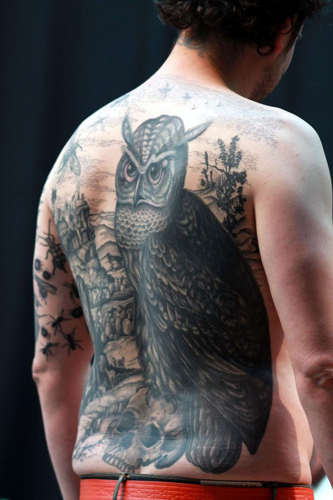 Tatouage hibou japonais