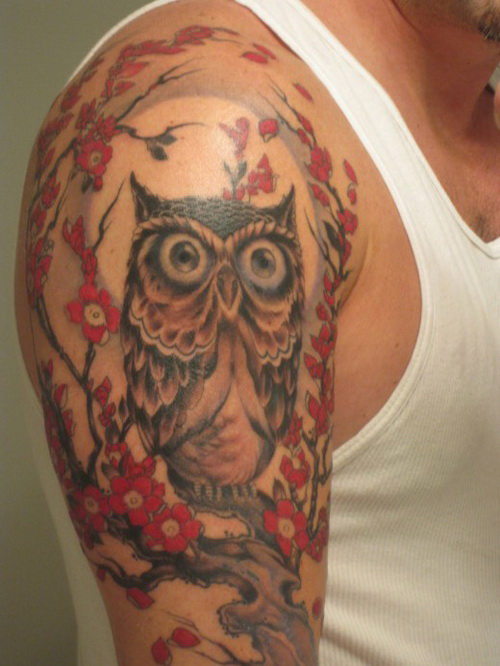 tatouage hibou japonais
