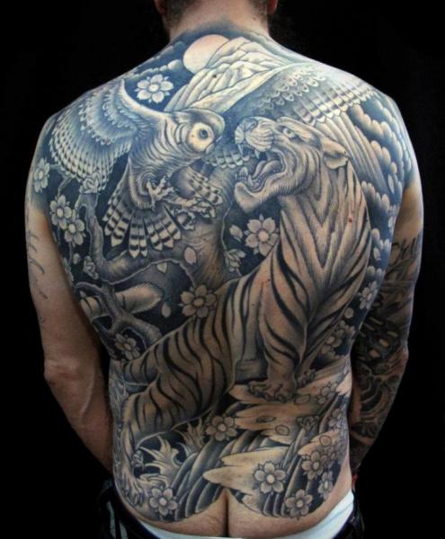 tatouage hibou japonais