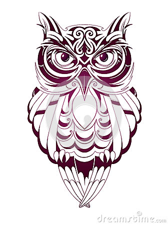 tatouage hibou stylisé