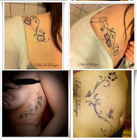 tatouage hirondelle arabesque