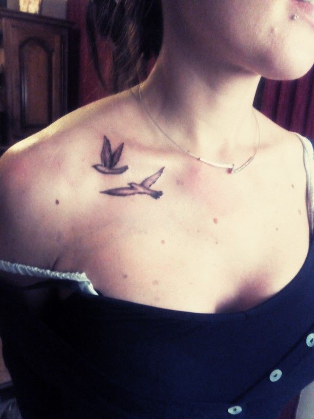 tatouage hirondelle clavicule