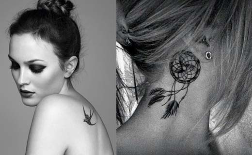 tatouage hirondelle dans la nuque