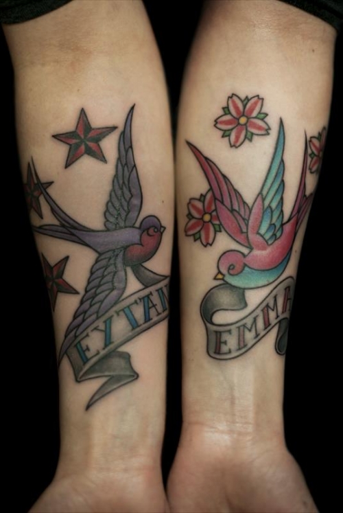 tatouage hirondelle etoile